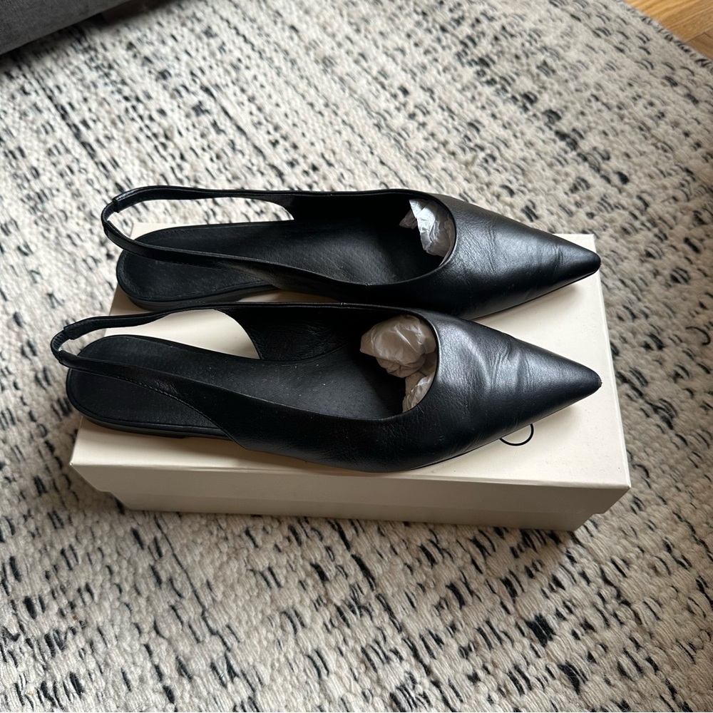 Tony Bianco Black Slingback Flats